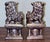 Asian Antique Vintage Hand‑Carved Wooden Foo Dogs – Guardian Lion Pair For Sale - Image 3 of 12