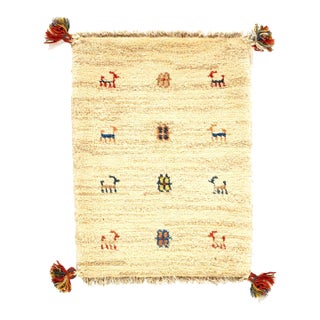 Pasargad DC Rust and Beige Gabbeh Lori Baft Scatter Rug For Sale