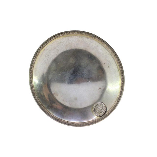 Silver Silver Tray with Raised Edge Frieze with Coat of Arms For Sale - Image 8 of 8