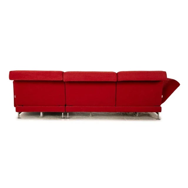 Brühl Moule Fabric Corner Sofa Red Chaise Longue Right Manual Function Relaxation Function Sofa Couch For Sale - Image 10 of 12