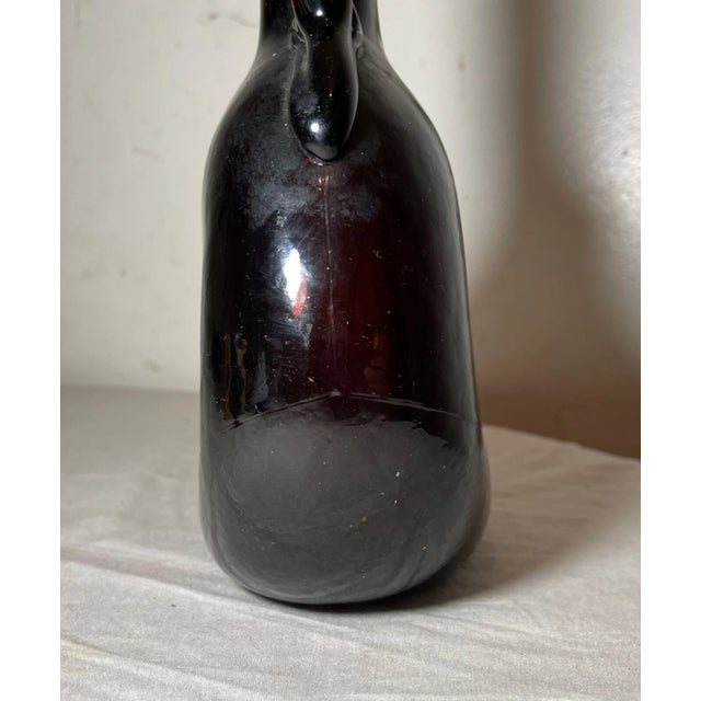 Antique 19th Century Hand Blown Ruby Glass Sterling Chestnut Liquor Flask Bottle For Sale - Image 11 of 16