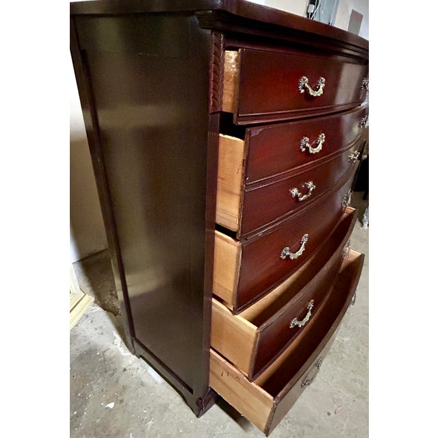 Dixie Furniture Co. Mid 20th Century Dixie Furniture Federal Style Mahogany Chest of Drawers For Sale - Image 4 of 12