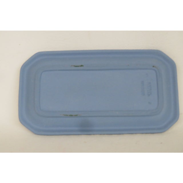 Ceramic Wedgwood Jasperware Blue Tray Rectangular Trinket Pin Dish Plate British 4683b For Sale - Image 7 of 14