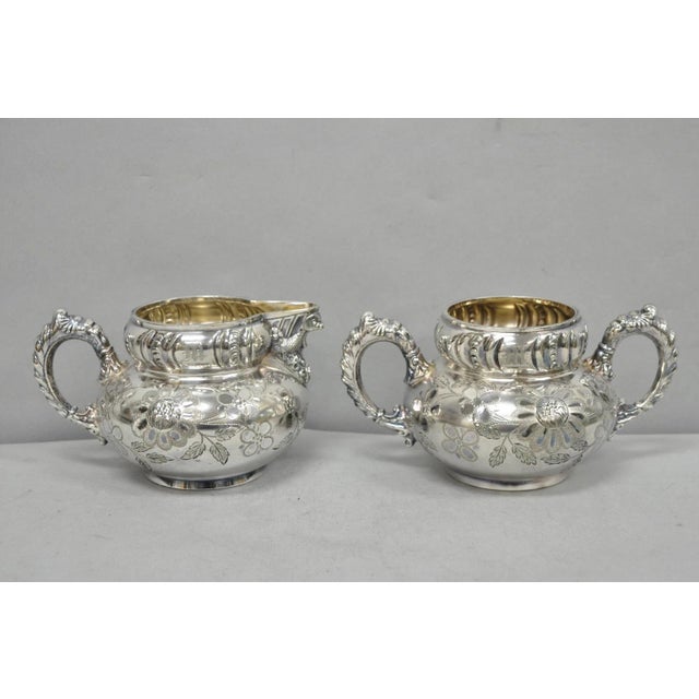 Meriden Silver Plate Co. Antique Meriden B Co French Renaissance Silver Plated Figural Tea Set - 7 PCS For Sale - Image 4 of 18