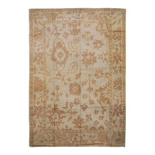 10x14 Fine Hand-Knotted Afghan Oushak Style Area Rug For Sale