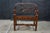 Late 20th Century Vintage Chinese Chippendale Faux Tortoise Shell Pierced Trellis Bench Arm Chair For Sale - Image 5 of 18