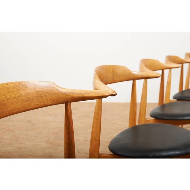 Heart Chair FH 4103 in Oak Frame by Hans J. Wegner for Fritz Hansen, 1952, Set of 6 For Sale - Image 5 of 13