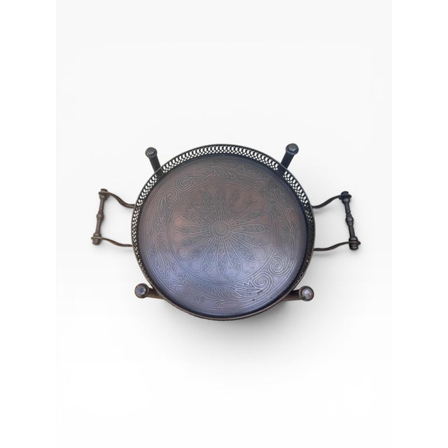 Original Regency Verdigris Brass Two-Tier Butler’s Tray – Theodore Alexander India by Sita Nanda For Sale In West Palm - Image 6 of 16
