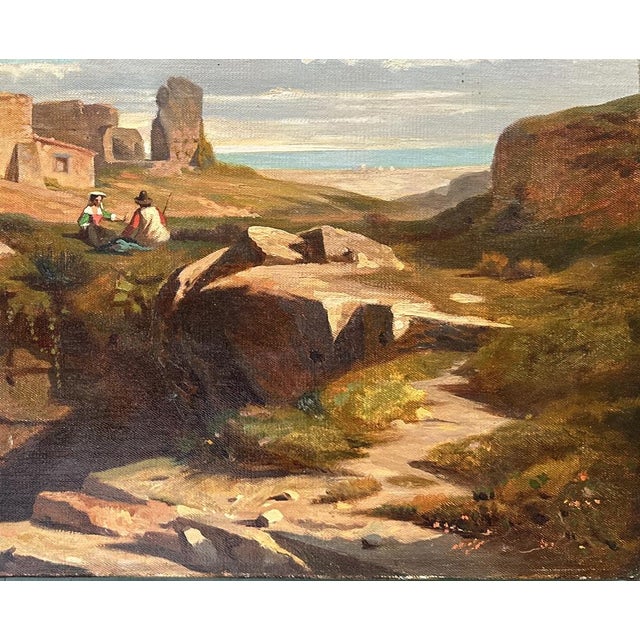 Unknown, Paethus Paestum, 1800s, Oil on Canvas For Sale - Image 3 of 8