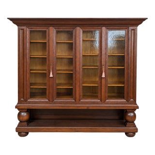 Interwar Historic Cabinet Bookcase in Oak For Sale