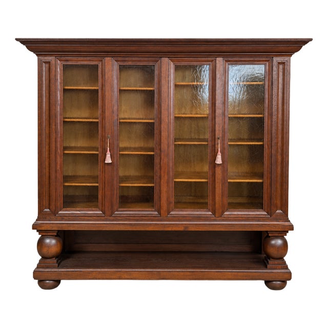 Interwar Historic Cabinet Bookcase in Oak For Sale