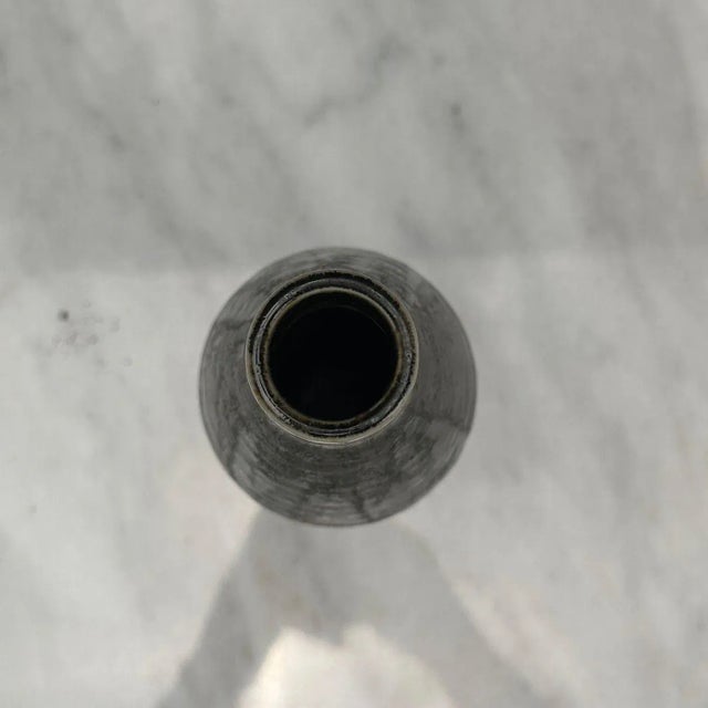 Carl-Harry Stalhane, Rörstrand, Swedish Mid-Century Modern, Grey Stoneware Vase For Sale In New York - Image 6 of 10