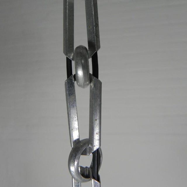 Art Deco Hanging Lamp on Aluminum Chain, 1930s For Sale - Image 10 of 14