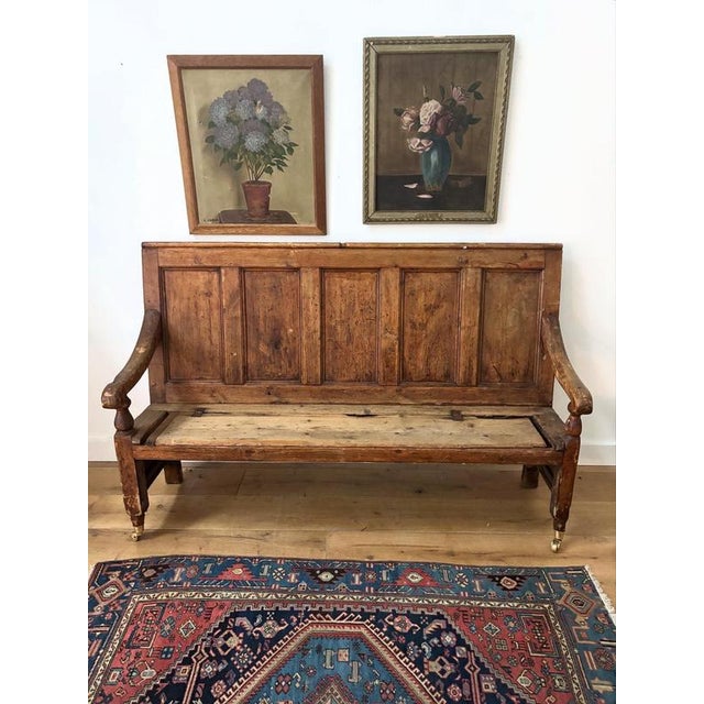 18th Century Panelled Hallway Bench For Sale - Image 3 of 7