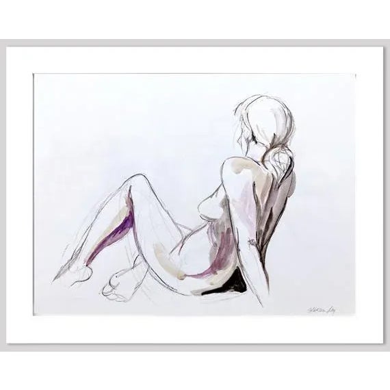 Contemporary "Quick Sketch Vi" Contemporary Original Figure Drawing by Kathleen Ney, Tasteful Nude For Sale - Image 3 of 5