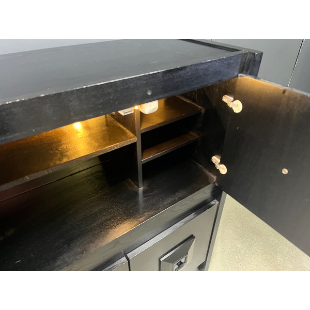 Black Brutalist Black Bar Cabinet, 1970s For Sale - Image 8 of 11