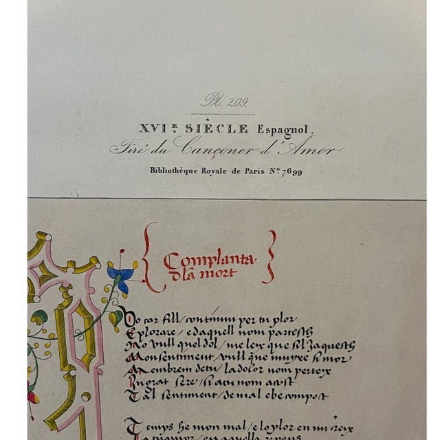 This is an authentic 19th-century chromolithograph from Joseph Balthazar Silvestres landmark work, "Paléographie...