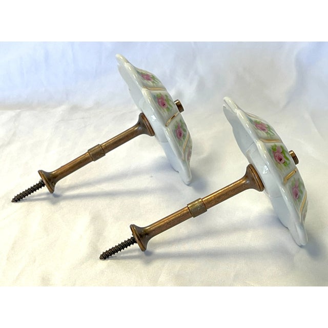 White Vintage Victorian Style Porcelain Curtain Tiebacks- a Pair For Sale - Image 8 of 12