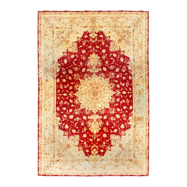 Pasargad DC Fine Handmade Silk & Wool Tabriz Rug For Sale
