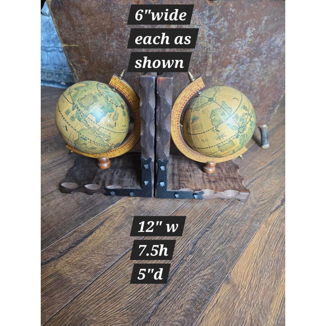 Decorative pair of Vintage Japanese made globe Bookends.