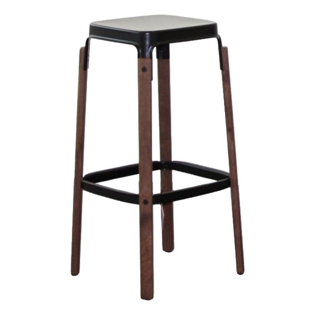 High Steelwood Stool in Black by Ronan & Erwan Bouroullec for Magis, 2000 For Sale