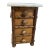 Antique French Miniature Faux Bamboo Chest of Drawers — Original Marble Top, Circa 1930 For Sale