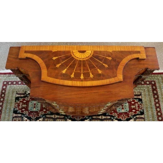 1920s Inlaid Herman Miller Walnut Carved Chest of Drawers For Sale - Image 9 of 11