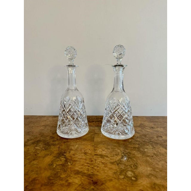 1900 - 1909 Antique Edwardian Bell-Shaped Decanters, 1900, Set of 2 For Sale - Image 5 of 5