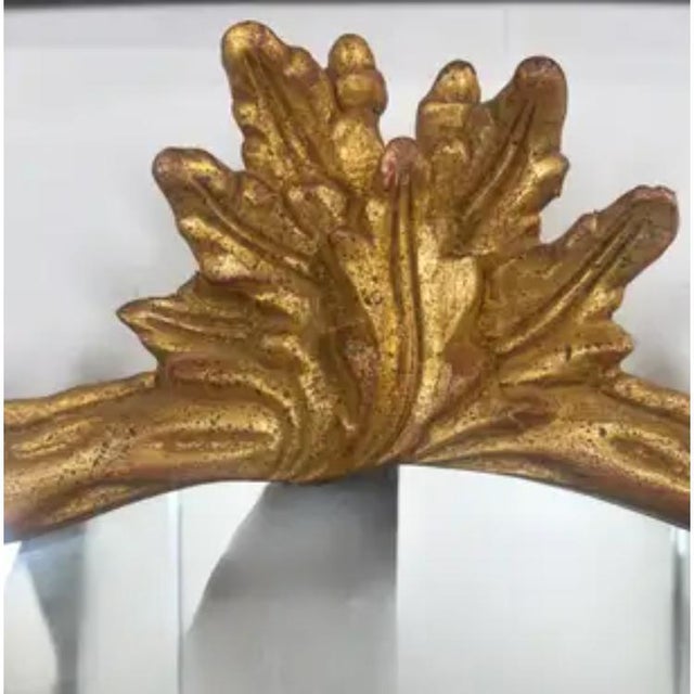 Hollywood Regency Hollywood Regency Style Maitland Smith Gilt Oak Leaves Rectangular Wall Mirror For Sale - Image 3 of 8