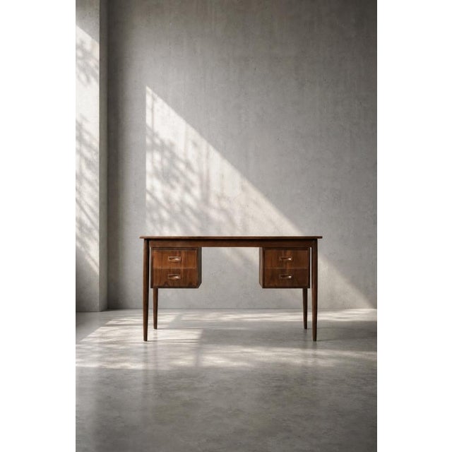 Mid-Century Scandinavian Modern Teak Desk with Drawers, 1960s For Sale - Image 4 of 18