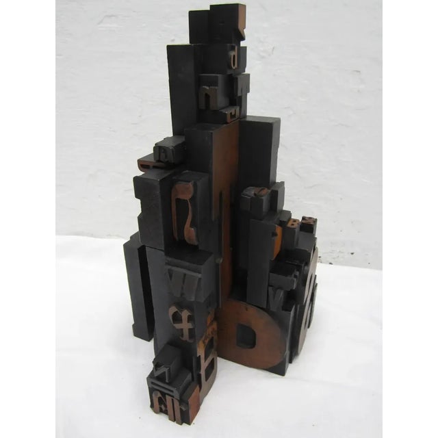 Early 20th Century Early 20th Century Letterpress Wood Block Sculpture For Sale - Image 5 of 10
