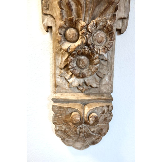 Restoration Hardware Restoration Hardware Carved Wood Wall Corbel, Spanish Revival Style For Sale - Image 4 of 12