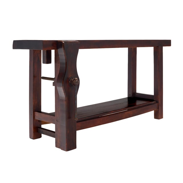 Industrial Antique, French Workbench, Chestnut, Industrial, 1920s For Sale - Image 3 of 10