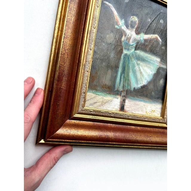 Textile Framed Ballerina Painting Original Girl Woman Wall Decor by Valeriya Serova For Sale - Image 7 of 13