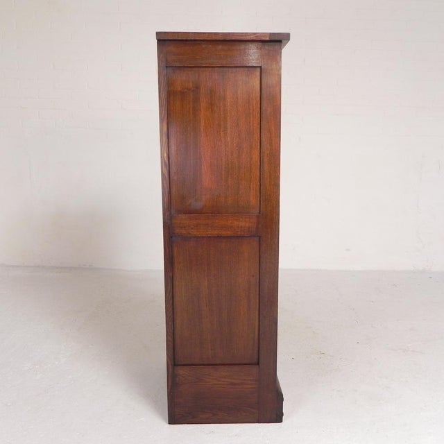 Wood Oak Roller Shutter Cabinet with Shutter, 1930s For Sale - Image 7 of 18