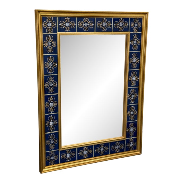 Signoretti Murano Glass + Gold Leaf Wall Mirror For Sale