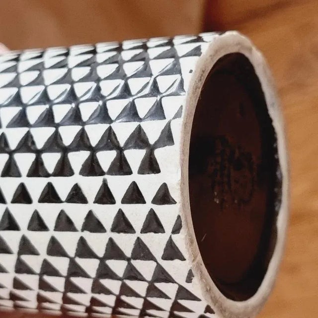 Black Scandinavian Modern Domino Vase attributed to Stig Lindberg for Gustavsberg, 1950s For Sale - Image 8 of 10