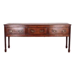 English Dresser Base in Oak For Sale