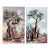 Set of Two Vintage African Oil on Canvas Paintings, Villages With Figures Signed For Sale