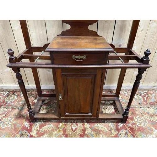 Wood English Wardrobe in Mahogany For Sale - Image 7 of 8