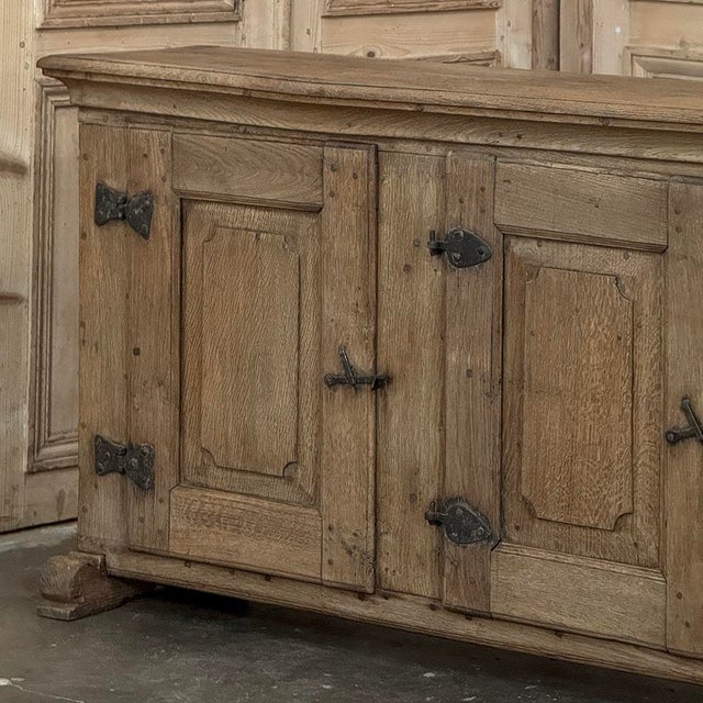 18th Century Dutch Rustic Oak Buffet ~ Credenza With Wrought Iron For Sale - Image 13 of 18