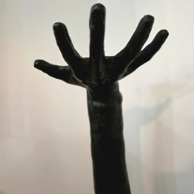 1990s Arm & Hand Sculpture Male Anatomic Statue Black Iron Postmodern Metal Art 27" For Sale - Image 15 of 17