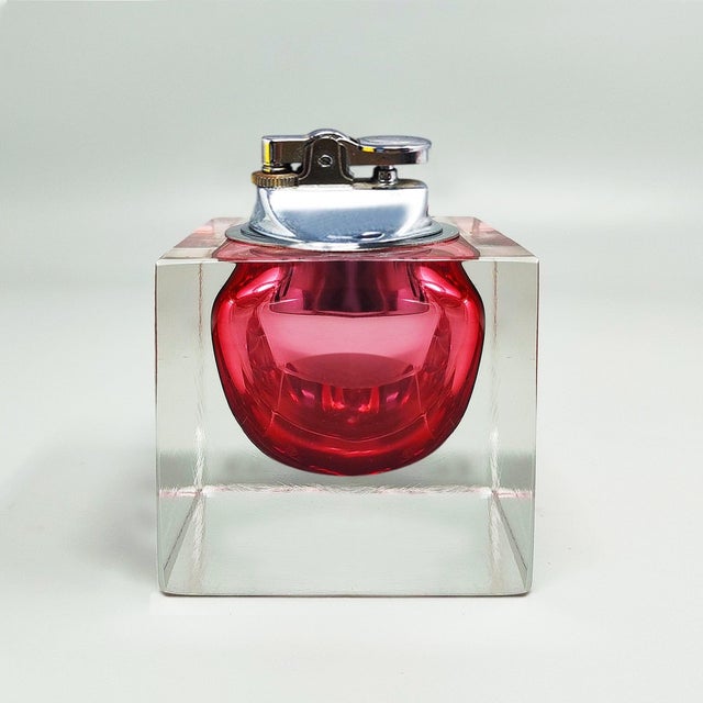 Mid-Century Modern Vintage Italian Murano Sommerso Glass Table Lighter by Flavio Poli, 1960s For Sale - Image 3 of 9