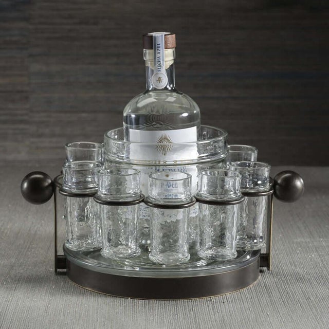 Modern Agave Ten Shot Tequila Set w/ Ice Bucket For Sale - Image 3 of 6