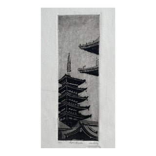 Jane Eddy Japan Pagoda Etching For Sale