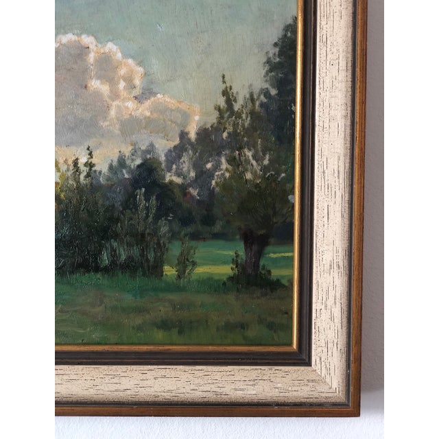 Antique Original Landscape Oil Painting: Framed Countryside Cottage Art For Sale - Image 10 of 15