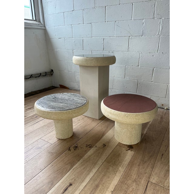 Postmodern 1980s Postmodern Mactan Stone and Marble Tables, Set of 3 For Sale - Image 3 of 12