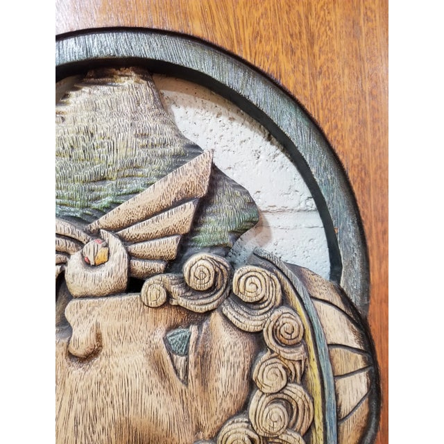 Expressionist Carved Wood Wall Sculpture by Edison Lufaac For Sale - Image 4 of 8
