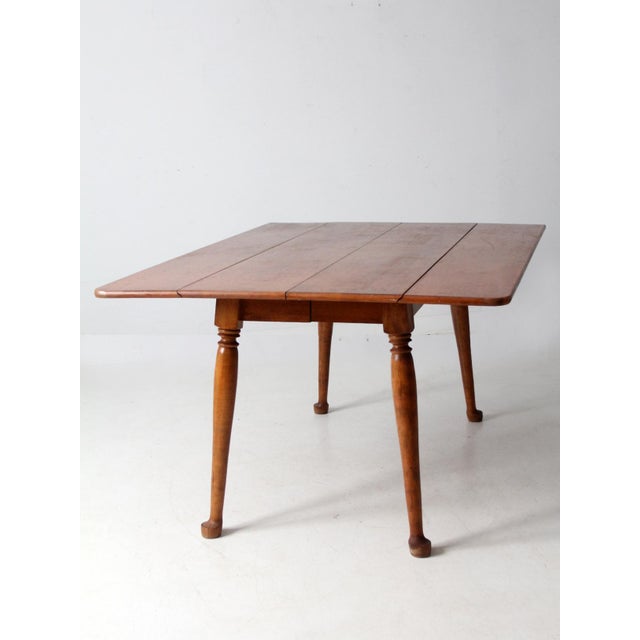 Mid-Century Colonial Revival Drop Leaf Dining Table in Sugar Maple For Sale - Image 10 of 18