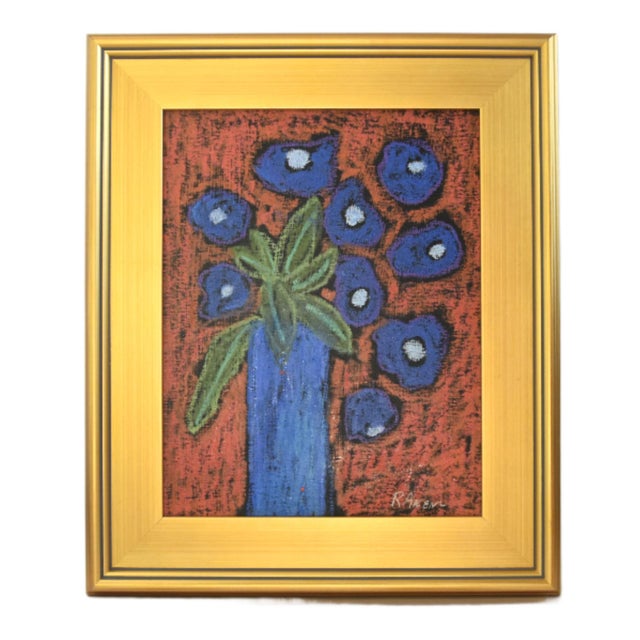 2020s Impressionist Floral Bouquet Painting by Ruth Arenz Including the Antiqued Gold Wood Frame For Sale - Image 5 of 5